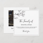 Funeral Hartelijk dank voor uw filialen en vlinder Bedankkaart (Voorkant / Achterkant)