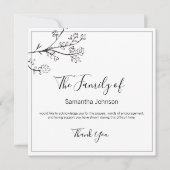 Funeral Hartelijk dank voor uw filialen en vlinder Bedankkaart (Voorkant)