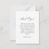 Funeral Heart Script Sympathy Memorial Dank u wel Notitiekaartje (Achterkant)