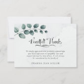 Funeral Heartfelt Bedankt Waterverf Green Leaves (Voorkant)