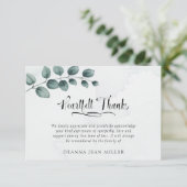 Funeral Heartfelt Bedankt Waterverf Green Leaves (Staand voorkant)