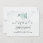 Funeral Heartfelt Bedankt Waterverf Heart Leaves (Voorkant)