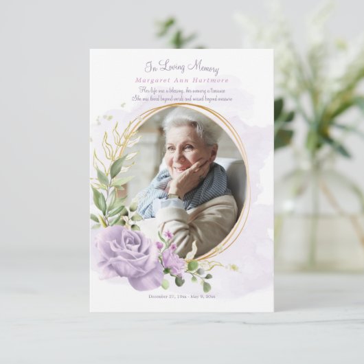 Funeral Herdenking Fotokaart Kaart (Staand voorkant)