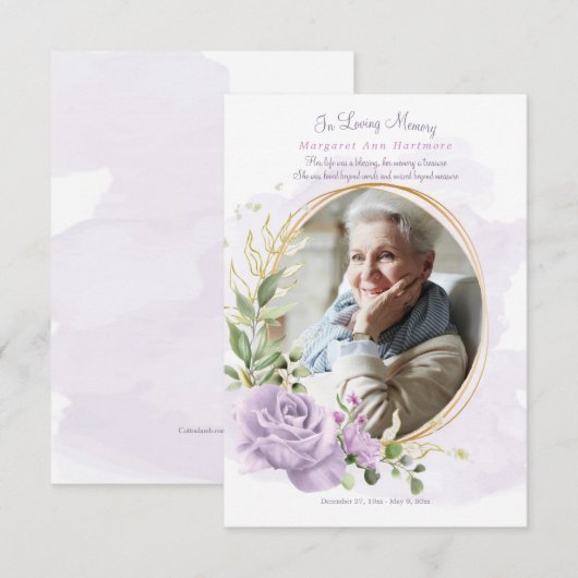 Funeral Herdenking Fotokaart Kaart (Voorkant / Achterkant)