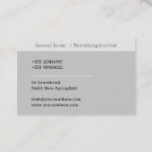 funeral home/Beerdigungsinstitut Kontur Baum Kreuz Visitekaartje (Achterkant)