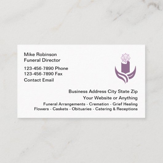 Funeral Home Cremation Services New Visitekaartje (Achterkant)