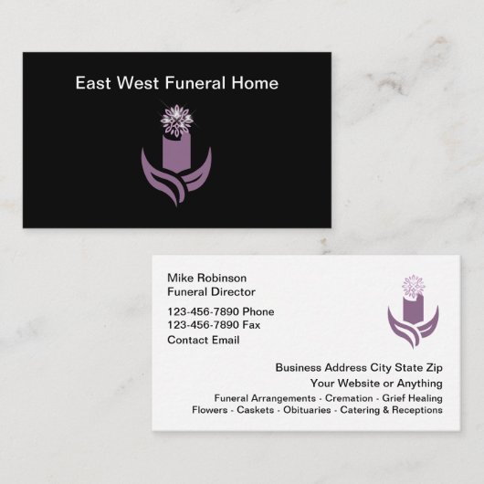 Funeral Home Cremation Services New Visitekaartje (Voorkant / Achterkant)