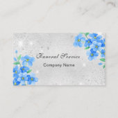 Funeral home service Silblue floral QR code Visitekaartje (Voorkant)
