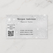 Funeral home service Silblue floral QR code Visitekaartje (Achterkant)