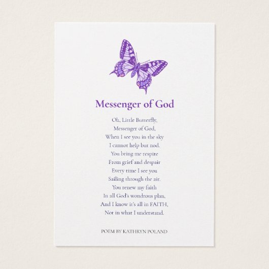 Funeral in het liefhebbende geheugen van het paars visitekaartje (Achterkant)