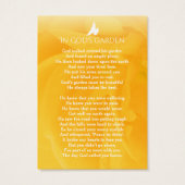 Funeral in liefhebbend geheugen gedicht gedicht ge visitekaartje (Achterkant)