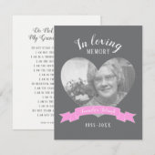 Funeral in liefhebbende geheugenwolken gedicht ged (Voorkant / Achterkant)