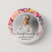 Funeral in Loating Memory Bright Floral Foto Ronde Button 5,7 Cm (Voorkant)