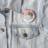 Funeral in Loating Memory Bright Floral Foto Ronde Button 5,7 Cm (In situ)