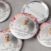Funeral in Loating Memory Bright Floral Foto Ronde Button 5,7 Cm