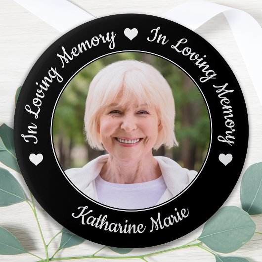 Funeral in Loing Memory Custom Photo Memorial Ronde Button 7,6 Cm