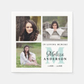 Funeral in Loing Memory Monogram Unieke Foto Servet (Voorkant)