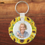 Funeral in Loing Memory Sunflower Photo Memorial Sleutelhanger (Voorkant)