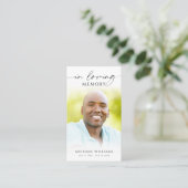 Funeral In Loving Memor Photo Prayer Card Visitekaartje (Staand voorkant)
