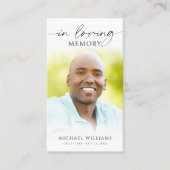 Funeral In Loving Memor Photo Prayer Card Visitekaartje (Voorkant)
