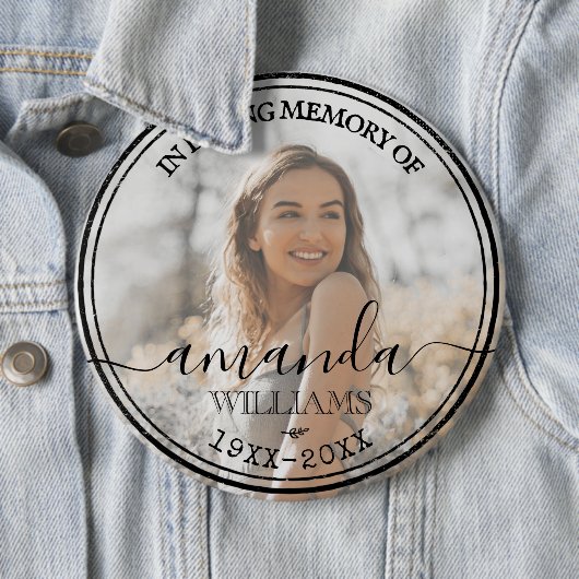 Funeral in Loving Memory Herembryo Large Ronde Button 6,0 Cm (In situ)