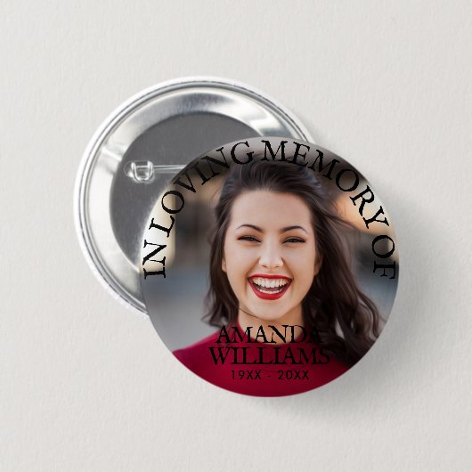 Funeral in Loving Memory Photo Button (Voorkant /achterkant)