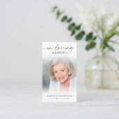 Funeral In Loving Memory Photo Prayer Card Visitekaartje (Staand voorkant)