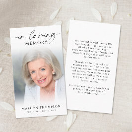 Funeral In Loving Memory Photo Prayer Card Visitekaartje