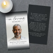 Funeral In Loving Memory Photo Simple Prayer Card Visitekaartje