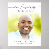 Funeral In Loving Memory Photo Welcome Sign Poster (Voorkant)