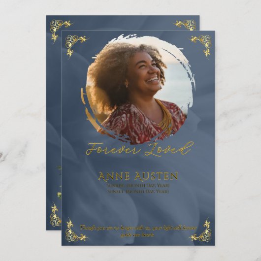 Funeral Invitation Card Save The Date (Voorkant / Achterkant)