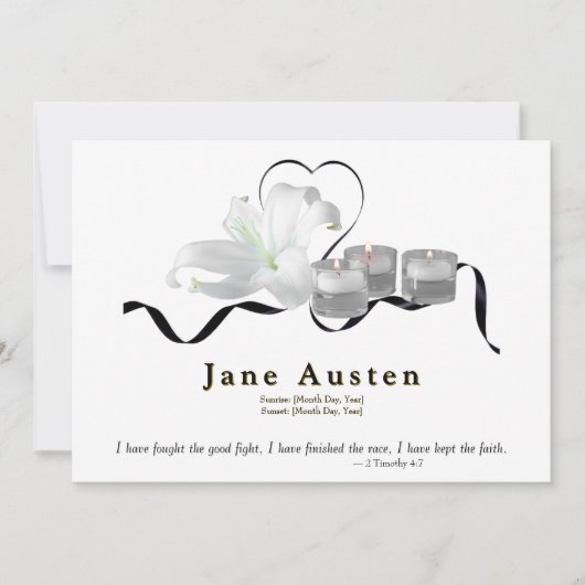 Funeral Invitation - Editable Save The Date (Voorkant)