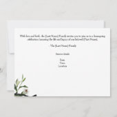 Funeral Invitation - Editable  Save The Date (Achterkant)