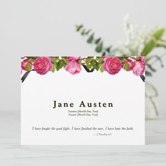 Funeral Invitation - Editable  Save The Date (Staand voorkant)