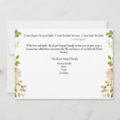Funeral Invitation  Save The Date (Achterkant)