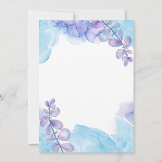 Funeral Invitation Template – Blue & Purple Kaart (Achterkant)