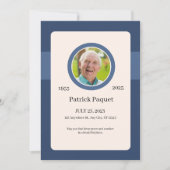 Funeral Invitation Template – Dark Blue Memorial Kaart (Voorkant)