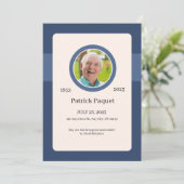 Funeral Invitation Template – Dark Blue Memorial Kaart (Staand voorkant)