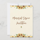 Funeral Invitation with Sunflowers Kaart (Achterkant)