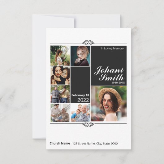 Funeral Kaart sjabloon (Voorkant)