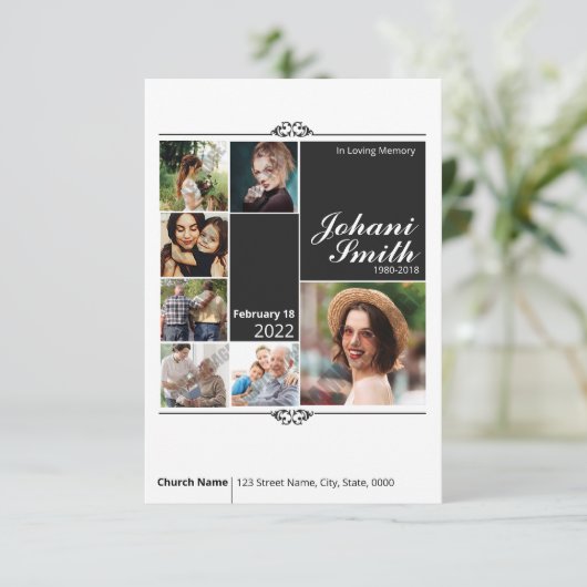 Funeral Kaart sjabloon (Staand voorkant)