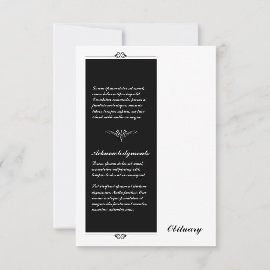 Funeral Kaart sjabloon (Achterkant)