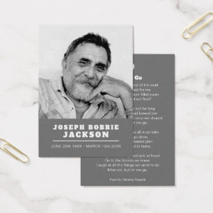 Funeral laat me een witte dove gedicht met grijze  visitekaartje