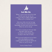 Funeral laat me gaan bidden gedicht paarse kaart (Achterkant)