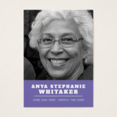 Funeral laat me gaan bidden gedicht paarse kaart (Voorkant)