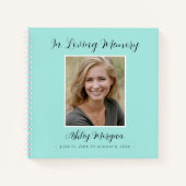 Funeral, Loving Memory, Bleek Blauwgroen, naamdata Notitieboek (Voorkant)