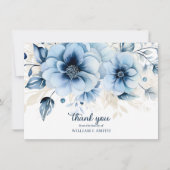 Funeral Loving Memory Blue Navy DANK U | FOTO Kaart (Voorkant)