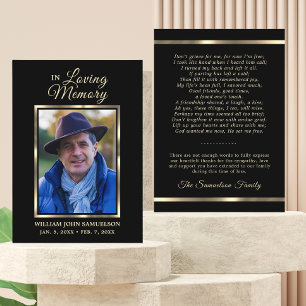 Funeral Mass Service Prayer Dank je foto Visitekaartje