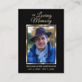 Funeral Mass Service Prayer Dank je foto Visitekaartje (Voorkant)