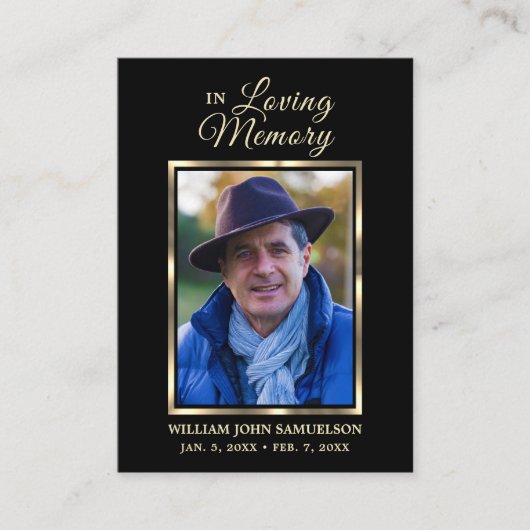 Funeral Mass Service Prayer Dank je foto Visitekaartje (Voorkant)